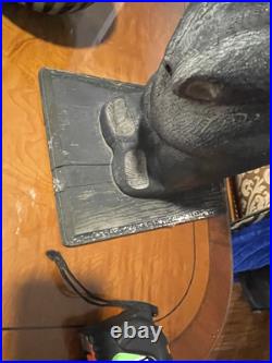 Vtg Big Sky Carvers Wooden Carved Golfing Bear Western Pine 20Montana No Club