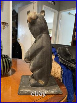 Vtg Big Sky Carvers Wooden Carved Golfing Bear Western Pine 20Montana No Club