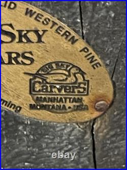Vtg Big Sky Carvers Wooden Carved Golfing Bear Western Pine 20Montana No Club