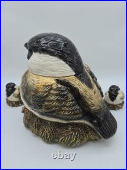 Vtg Rare Fat Chickadee Cookie Jar/Baby Chick's Salt/Pepper, Big Sky Carvers, VGC