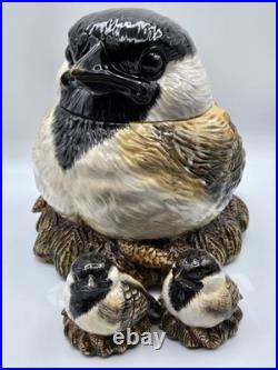 Vtg Rare Fat Chickadee Cookie Jar/Baby Chick's Salt/Pepper, Big Sky Carvers, VGC