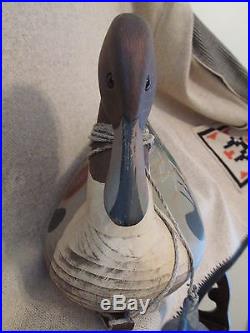 Vtg Rare Pintail Decoy Hand Carved&painted Wood By Kissy Durhambig Sky Carvers