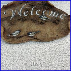 Welcome Plaque Sign Big Sky Carvers Jane Shull Beasley Chickadee Cabin Rustic