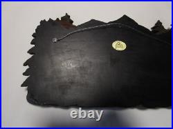 Welcome Wall Plaque Big Sky Carvers Cabin décor Moose Forest signed 10.75 L