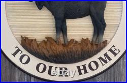 Welcome to Our Home Wood Moose Sign 17 Meissenburg Designs Big Sky Carvers
