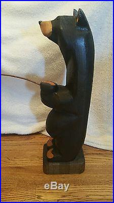 Wood Carved Bear Big Sky Carvers solid wood 26.5 Tall by Jeff Fleming
