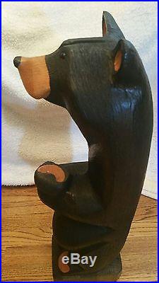 Wood Carved Bear Big Sky Carvers solid wood 26.5 Tall by Jeff Fleming
