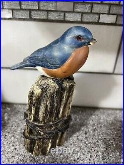 Wooden Bird Big Sky Carvers Bluebird Broken Beak