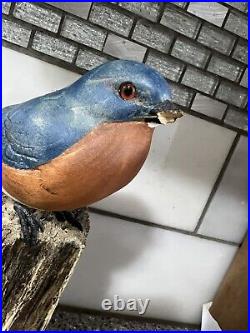 Wooden Bird Big Sky Carvers Bluebird Broken Beak