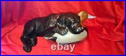 XL Big Sky Carvers Bradford Williams After Practice Dog & Duck Decoy Figurine