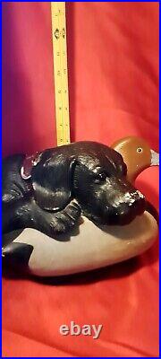 XL Big Sky Carvers Bradford Williams After Practice Dog & Duck Decoy Figurine