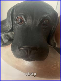 XL Big Sky Carvers Bradford Williams After Practice Labrador Dog & Duck, Rare