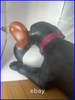 XL Big Sky Carvers Bradford Williams After Practice Labrador Dog & Duck, Rare
