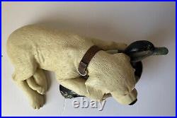 XL Big Sky Carvers Bradford Williams Practiced Pup Dog & Duck Decoy Figurine