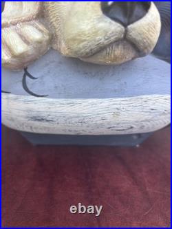 XL Big Sky Carvers Bradford Williams Practiced Pup Dog & Duck Decoy Figurine