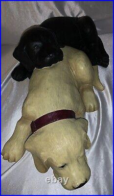 XL Big Sky Carvers Bradford Williams Snuggly Siblings Labrador Dog Figure RARE